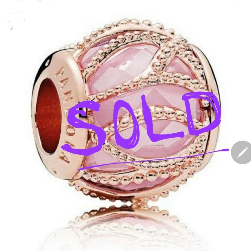 PANDORA Set of two Pink cubic zirconia Intertwining radiance charms. NEW!